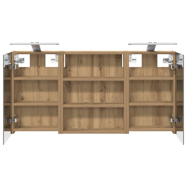 Комплект шкафове за баня с рафт 3 pcs 100 x 10,5 x 50 см