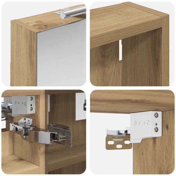 Комплект шкафове за баня с рафт 3 pcs 100 x 10,5 x 50 см