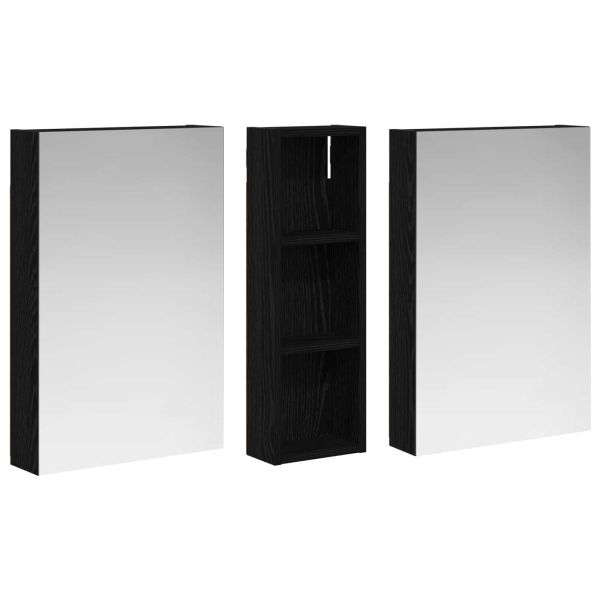 Комплект шкафове за баня с рафт 3 pcs 100 x 10,5 x 60,5 см