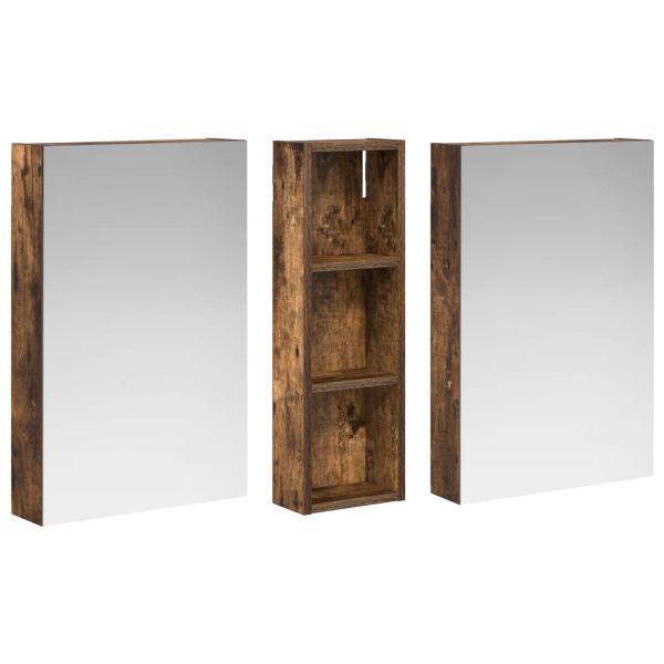 Комплект шкафове за баня с рафт 3 pcs 100 x 10,5 x 60,5 см