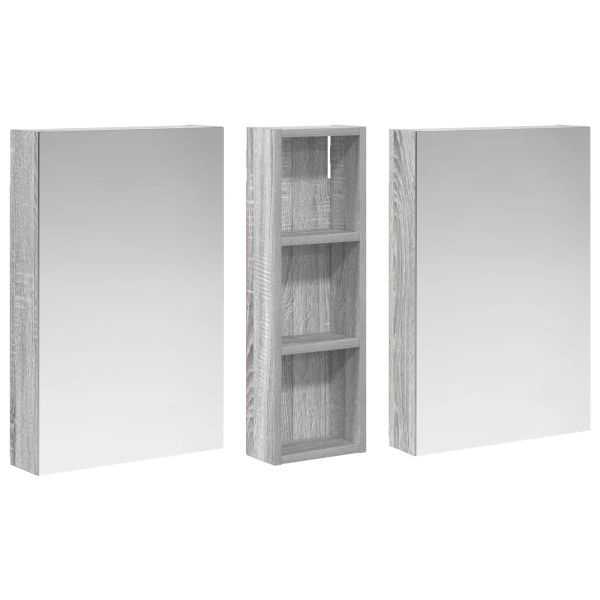 Комплект шкафове за баня с рафт 3 pcs 100 x 10,5 x 60,5 см