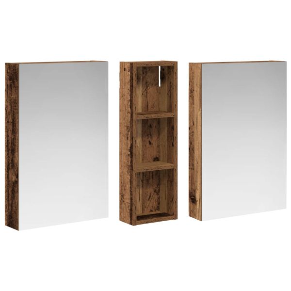 Комплект шкафове за баня с рафт 3 pcs 100 x 10,5 x 60,5 см