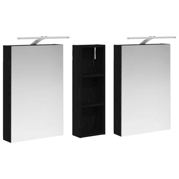 Комплект шкафове за баня с рафт 3 pcs 100 x 10,5 x 60,5 см