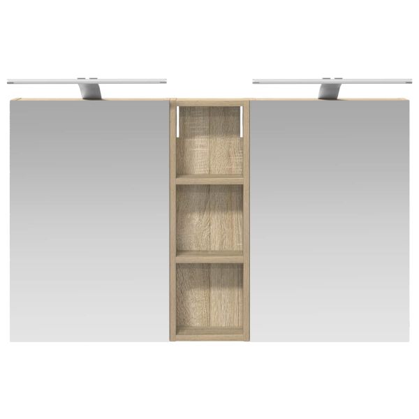 Комплект шкафове за баня с рафт 3 pcs 100 x 10,5 x 60,5 см