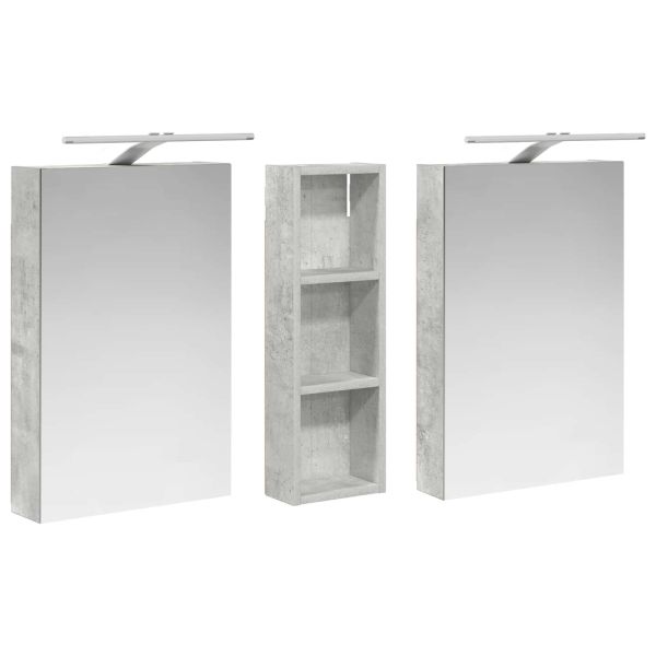 Комплект шкафове за баня с рафт 3 pcs 100 x 10,5 x 60,5 см