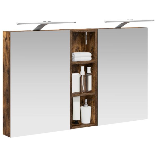 Комплект шкафове за баня с рафт 3 pcs 100 x 10,5 x 60,5 см