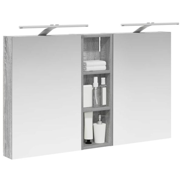 Комплект шкафове за баня с рафт 3 pcs 100 x 10,5 x 60,5 см