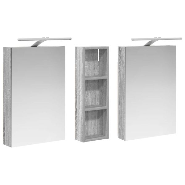 Комплект шкафове за баня с рафт 3 pcs 100 x 10,5 x 60,5 см