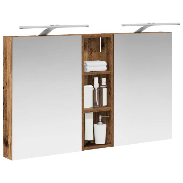 Комплект шкафове за баня с рафт 3 pcs 100 x 10,5 x 60,5 см