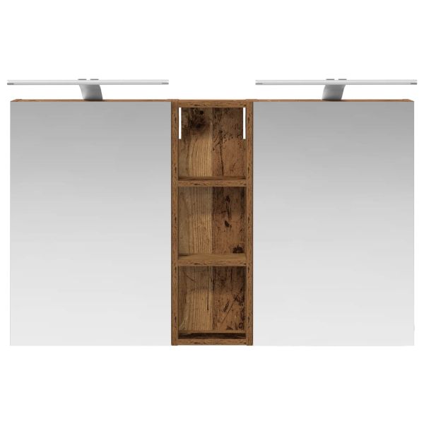 Комплект шкафове за баня с рафт 3 pcs 100 x 10,5 x 60,5 см