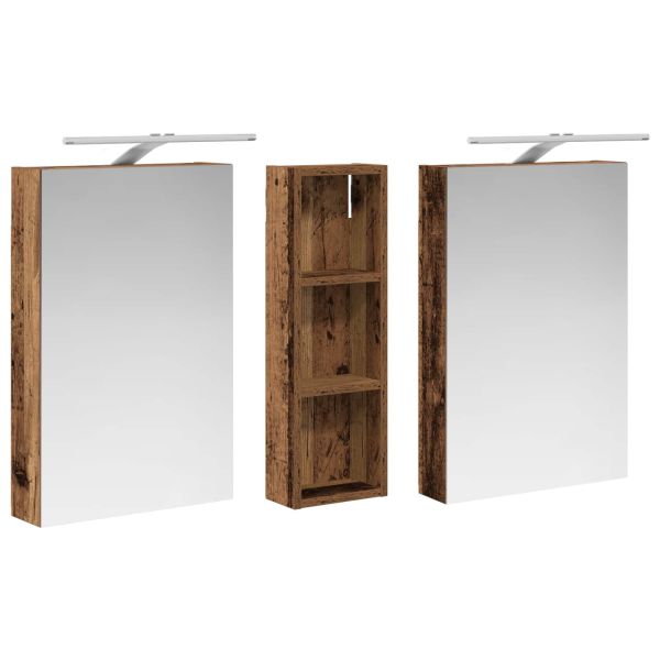 Комплект шкафове за баня с рафт 3 pcs 100 x 10,5 x 60,5 см