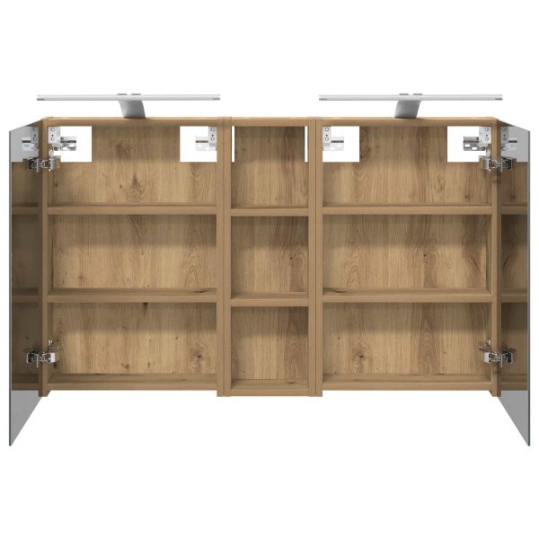 Комплект шкафове за баня с рафт 3 pcs 100 x 10,5 x 60,5 см