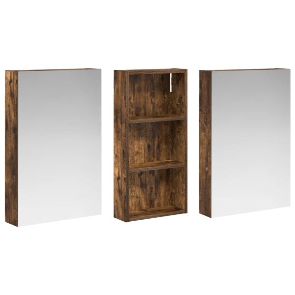 Комплект шкафове за баня с рафт 3 pcs 110 x 10,5 x 60,5 см