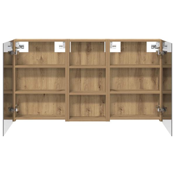 Комплект шкафове за баня с рафт 3 pcs 110 x 10,5 x 60,5 см