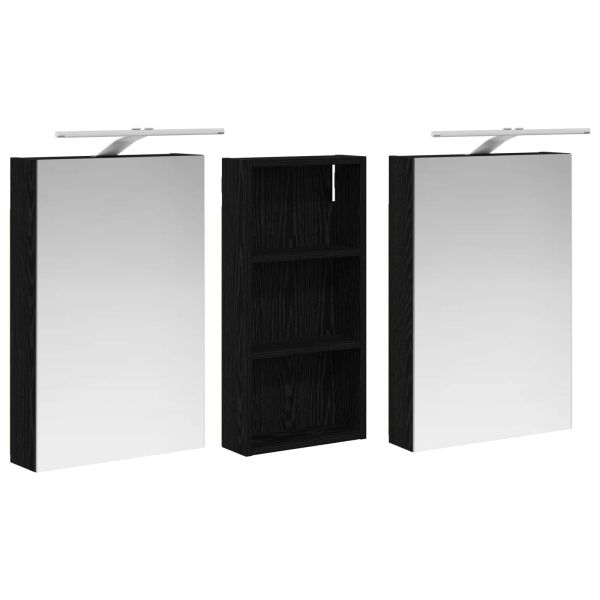 Комплект шкафове за баня с рафт 3 pcs 110 x 10,5 x 60,5 см