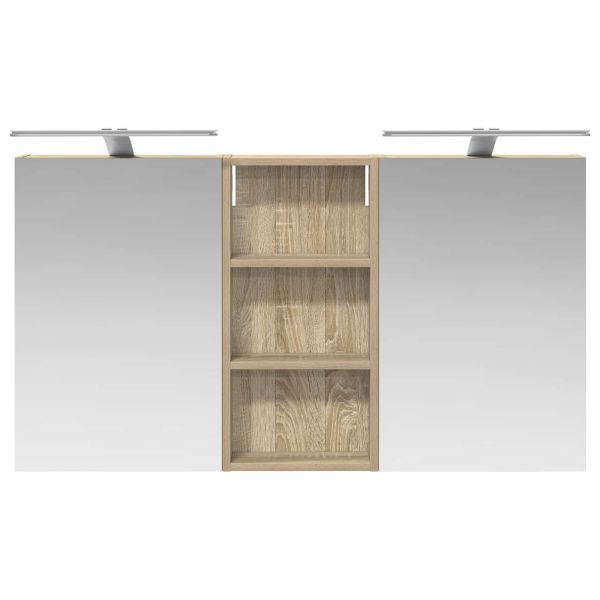 Комплект шкафове за баня с рафт 3 pcs 110 x 10,5 x 60,5 см