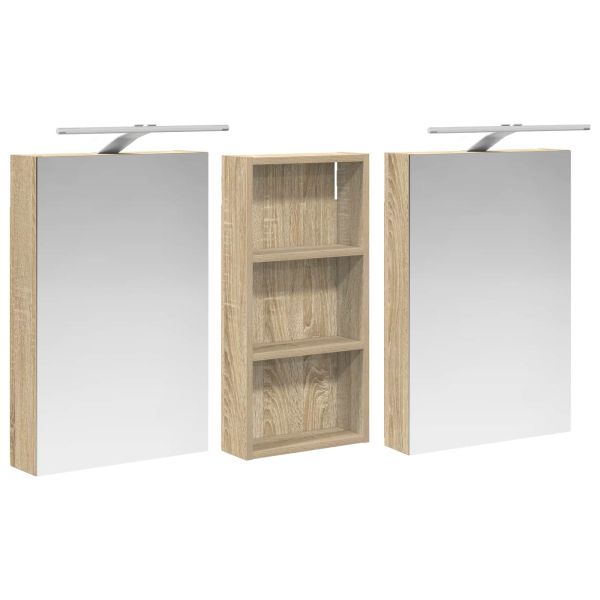 Комплект шкафове за баня с рафт 3 pcs 110 x 10,5 x 60,5 см