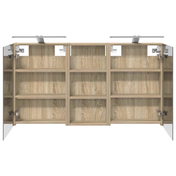 Комплект шкафове за баня с рафт 3 pcs 110 x 10,5 x 60,5 см