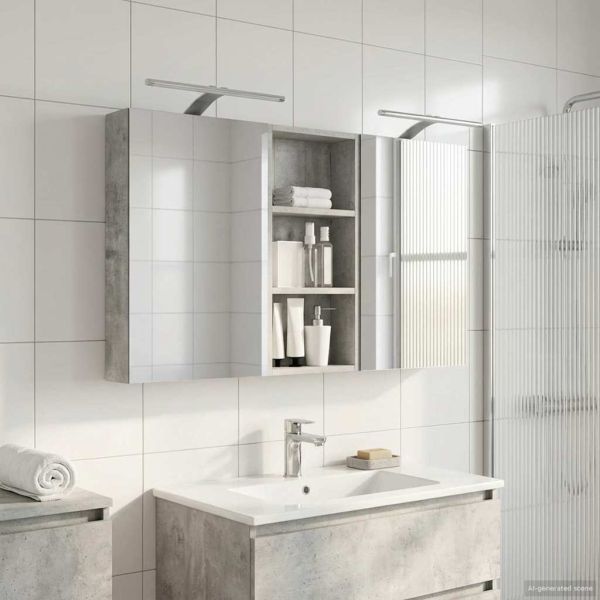 Комплект шкафове за баня с рафт 3 pcs 110 x 10,5 x 60,5 см