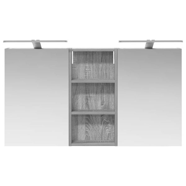 Комплект шкафове за баня с рафт 3 pcs 110 x 10,5 x 60,5 см