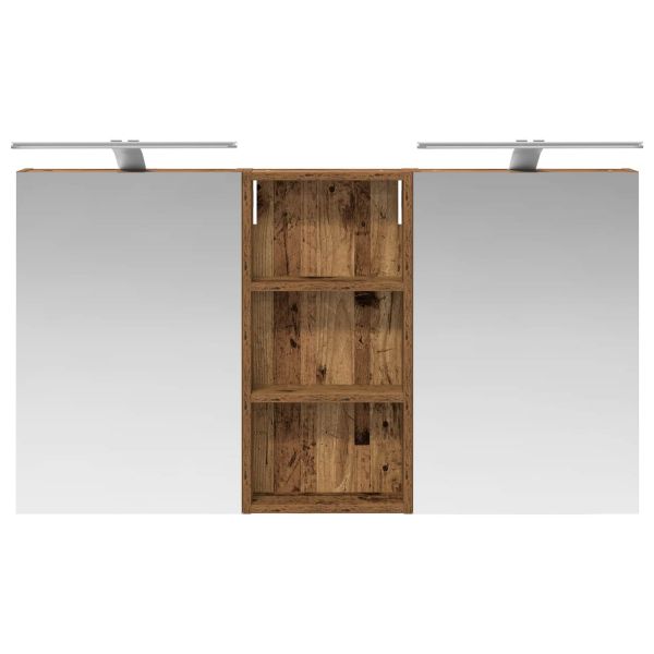 Комплект шкафове за баня с рафт 3 pcs 110 x 10,5 x 60,5 см