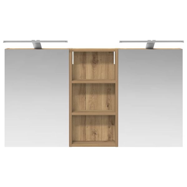 Комплект шкафове за баня с рафт 3 pcs 110 x 10,5 x 60,5 см