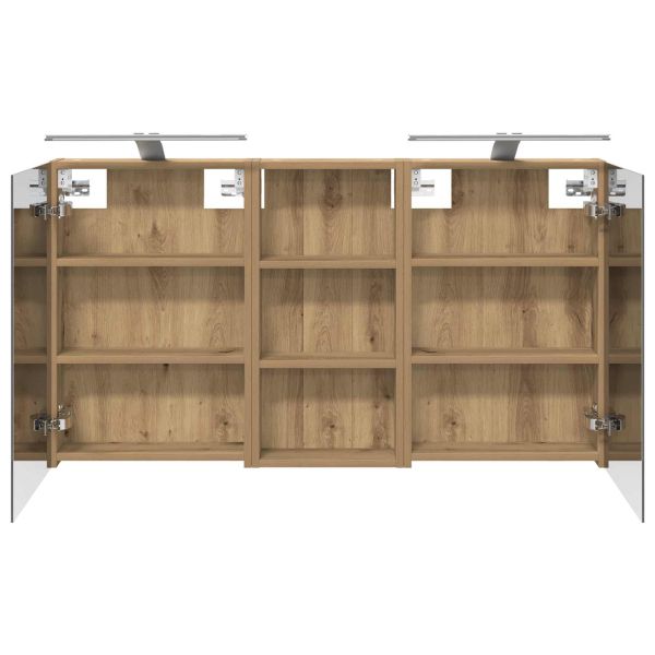 Комплект шкафове за баня с рафт 3 pcs 110 x 10,5 x 60,5 см