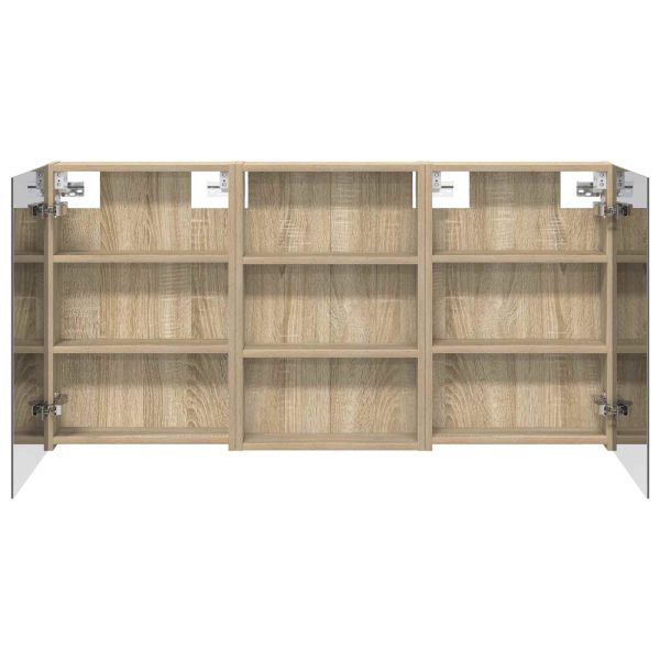 Комплект шкафове за баня с рафт 3 pcs 120 x 10,5 x 60,5 см