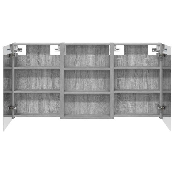 Комплект шкафове за баня с рафт 3 pcs 120 x 10,5 x 60,5 см