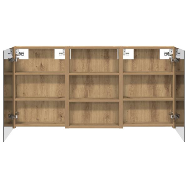 Комплект шкафове за баня с рафт 3 pcs 120 x 10,5 x 60,5 см