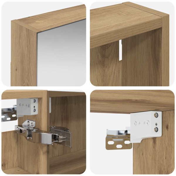 Комплект шкафове за баня с рафт 3 pcs 120 x 10,5 x 60,5 см