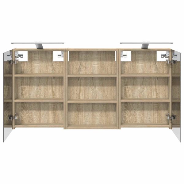 Комплект шкафове за баня с рафт 3 pcs 120 x 10,5 x 60,5 см