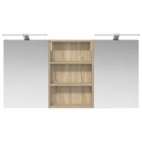 Комплект шкафове за баня с рафт 3 pcs 120 x 10,5 x 60,5 см