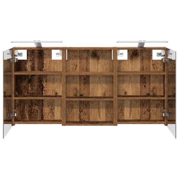 Комплект шкафове за баня с рафт 3 pcs 120 x 10,5 x 60,5 см