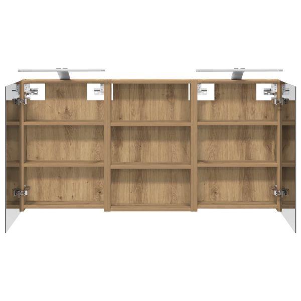 Комплект шкафове за баня с рафт 3 pcs 120 x 10,5 x 60,5 см