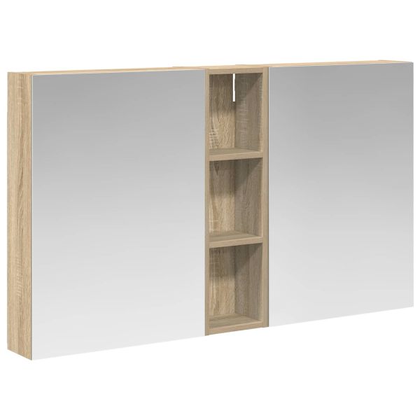 Комплект шкафове за баня с рафт 3 pcs 120 x 14,5 x 70 см