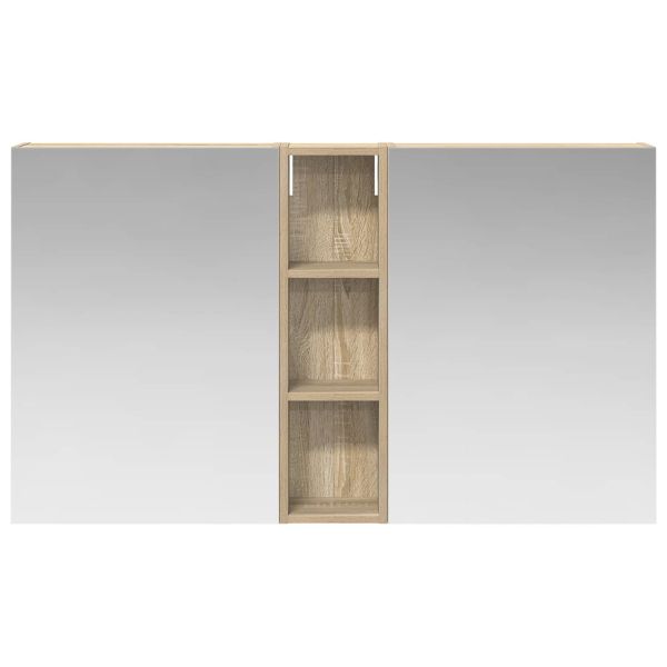 Комплект шкафове за баня с рафт 3 pcs 120 x 14,5 x 70 см