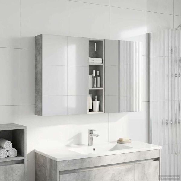 Комплект шкафове за баня с рафт 3 pcs 120 x 14,5 x 70 см