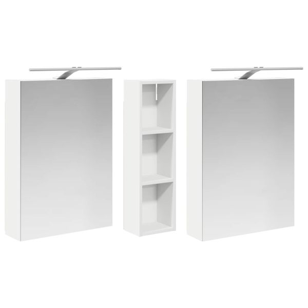 Комплект шкафове за баня с рафт 3 pcs 120 x 14,5 x 70 см