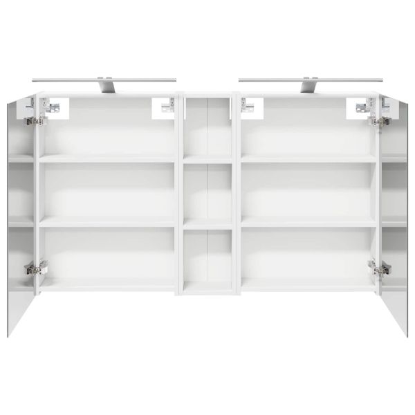 Комплект шкафове за баня с рафт 3 pcs 120 x 14,5 x 70 см