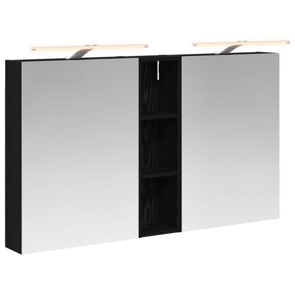 Комплект шкафове за баня с рафт 3 pcs 120 x 14,5 x 70 см