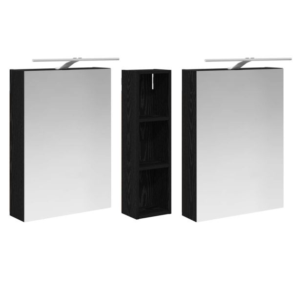 Комплект шкафове за баня с рафт 3 pcs 120 x 14,5 x 70 см