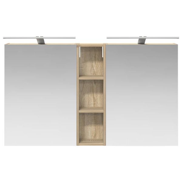 Комплект шкафове за баня с рафт 3 pcs 120 x 14,5 x 70 см