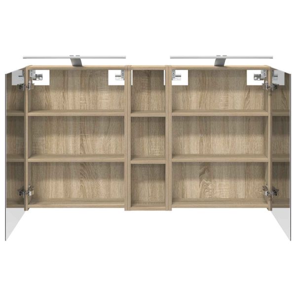 Комплект шкафове за баня с рафт 3 pcs 120 x 14,5 x 70 см