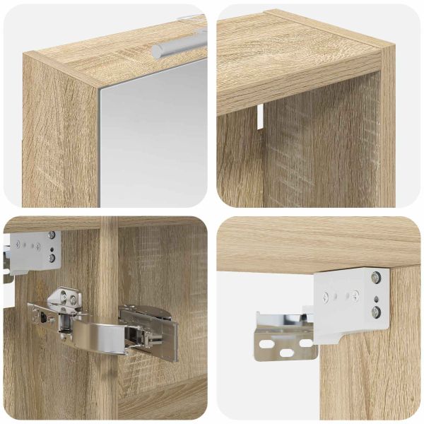 Комплект шкафове за баня с рафт 3 pcs 120 x 14,5 x 70 см