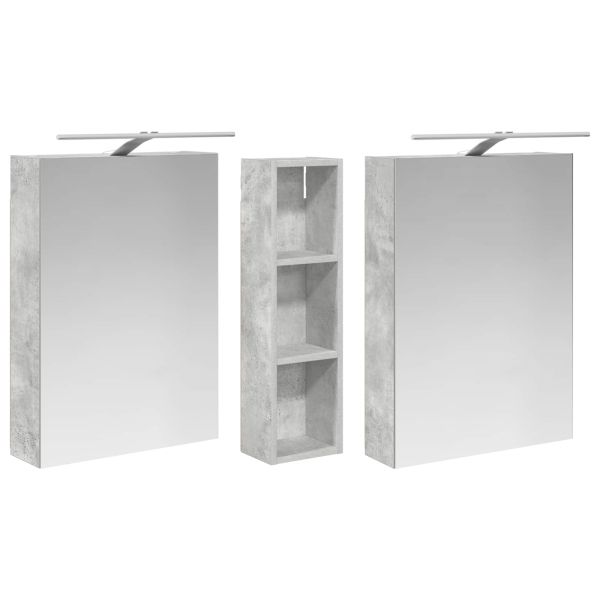 Комплект шкафове за баня с рафт 3 pcs 120 x 14,5 x 70 см