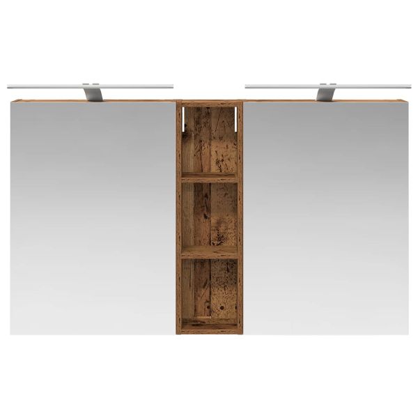 Комплект шкафове за баня с рафт 3 pcs 120 x 14,5 x 70 см