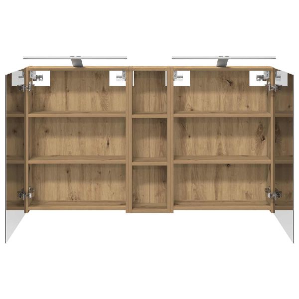 Комплект шкафове за баня с рафт 3 pcs 120 x 14,5 x 70 см