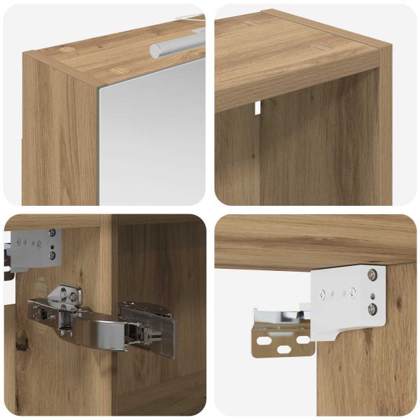 Комплект шкафове за баня с рафт 3 pcs 120 x 14,5 x 70 см