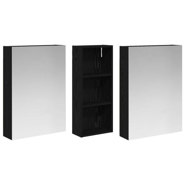 Комплект шкафове за баня с рафт 3 pcs 130 x 14,5 x 70 см